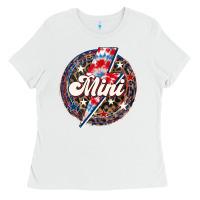 White Western Mini  4th of July Ladies Tee - LillyAllenDesigns
