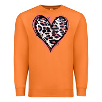 Leopard Glitter Heart Premium Sweatshirt | Teevron