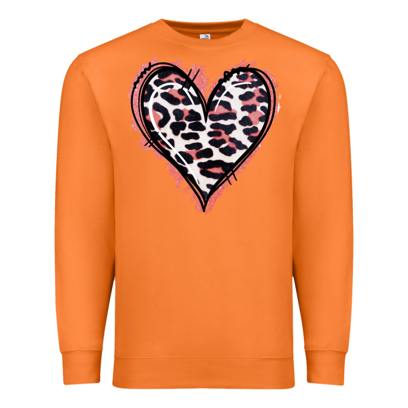 Leopard Glitter Heart Premium Sweatshirt by Jasminsmagicworld | Teevron