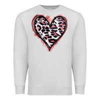 Dove Grey Leopard Glitter Heart Premium Sweatshirt - Jasminsmagicworld