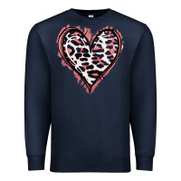 Navy Leopard Glitter Heart Premium Sweatshirt - Jasminsmagicworld