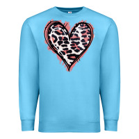 Ocean Blue Leopard Glitter Heart Premium Sweatshirt - Jasminsmagicworld