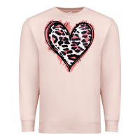 Pale Pink Leopard Glitter Heart Premium Sweatshirt - Jasminsmagicworld