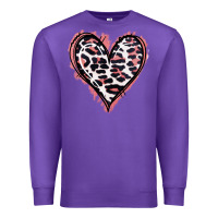 Purple Leopard Glitter Heart Premium Sweatshirt - Jasminsmagicworld
