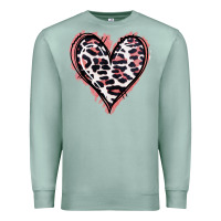 Seafoam Leopard Glitter Heart Premium Sweatshirt - Jasminsmagicworld