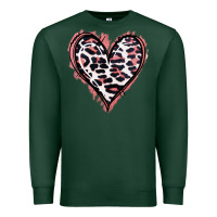 Sports Green Leopard Glitter Heart Premium Sweatshirt - Jasminsmagicworld