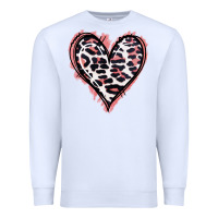 White Leopard Glitter Heart Premium Sweatshirt - Jasminsmagicworld