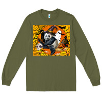 Army Green panda halloween Long Sleeve Tee - LillyAllenDesigns