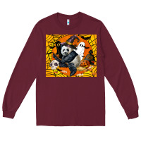 Burgundy panda halloween Long Sleeve Tee - LillyAllenDesigns