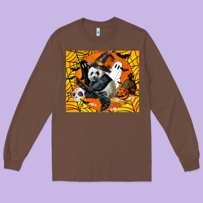 Panda Halloween Long Sleeve Tee Designed By Lillyallendesigns