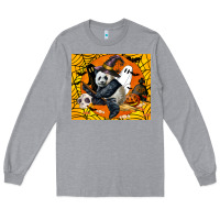 Heather Grey panda halloween Long Sleeve Tee - LillyAllenDesigns