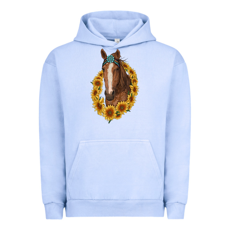 Brown Horse With Gemstone And Sunflowers Urban Hoodie by RanaPortraitStore | Teevron
