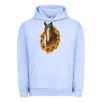 Pigment Grape Ice brown horse with gemstone and sunflowers Urban Hoodie - RanaPortraitStore