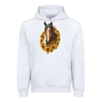 White brown horse with gemstone and sunflowers Urban Hoodie - RanaPortraitStore