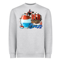 Heather Grey Red White  Booze With Cowhide Background Heavyweight Sweatshirt - Jasminsmagicworld