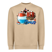 Mushroom Red White  Booze With Cowhide Background Heavyweight Sweatshirt - Jasminsmagicworld