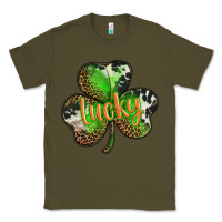 Army Green st. patricks day lucky shamrock Classic Tee - BarkalooDesign