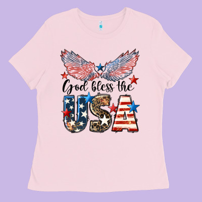 Western God Bless The Usa 4th Of July Ladies Tee Designed By Lillyallendesigns