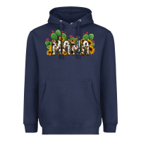 Navy Cactus Cowhide Sunflower Mama and Mini Set Heavyweight Hoodie - Jasminsmagicworld