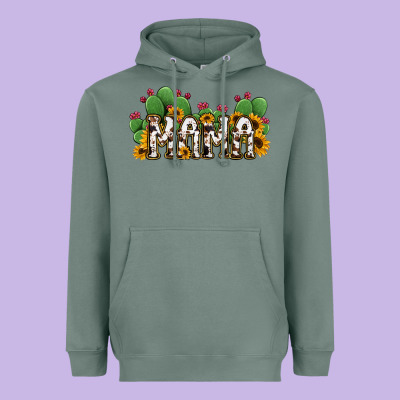 Cactus Cowhide Sunflower Mama And Mini Set Heavyweight Hoodie Designed By Jasminsmagicworld