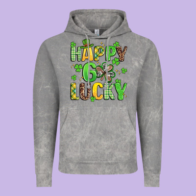 Happy Go Lucky Vintage Hoodie Designed By Artiststas