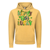 Vintage Mustard happy go lucky Vintage Hoodie - Artiststas