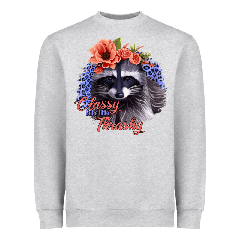 Classy But A Little Thrashy Racoon With Flowers Heavyweight Sweatshirt by Jasminsmagicworld | Teevron