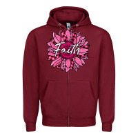 Burgundy faith breast cancer awareness sunflower Zipper Hoodie - Jasminsmagicworld