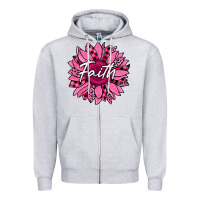 Heather Grey faith breast cancer awareness sunflower Zipper Hoodie - Jasminsmagicworld