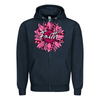 Navy faith breast cancer awareness sunflower Zipper Hoodie - Jasminsmagicworld