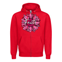Red faith breast cancer awareness sunflower Zipper Hoodie - Jasminsmagicworld