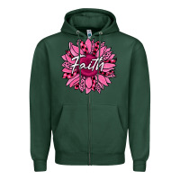 Sports Green faith breast cancer awareness sunflower Zipper Hoodie - Jasminsmagicworld