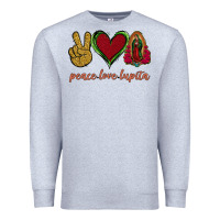 Heather Grey Peace Love Lupita Premium Sweatshirt - Jasminsmagicworld