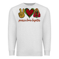 Oatmeal Heather Peace Love Lupita Premium Sweatshirt - Jasminsmagicworld