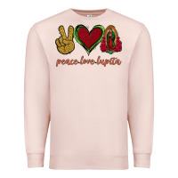 Pale Pink Peace Love Lupita Premium Sweatshirt - Jasminsmagicworld