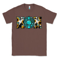 Chestnut Sunflower Cowhide Turquoise Gemstone Mom Classic Tee - Jasminsmagicworld