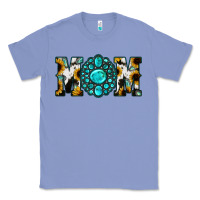 Colony Blue Sunflower Cowhide Turquoise Gemstone Mom Classic Tee - Jasminsmagicworld