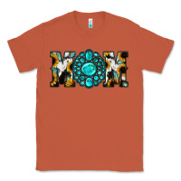 Copper Sunflower Cowhide Turquoise Gemstone Mom Classic Tee - Jasminsmagicworld