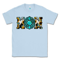 Dusty Blue Sunflower Cowhide Turquoise Gemstone Mom Classic Tee - Jasminsmagicworld