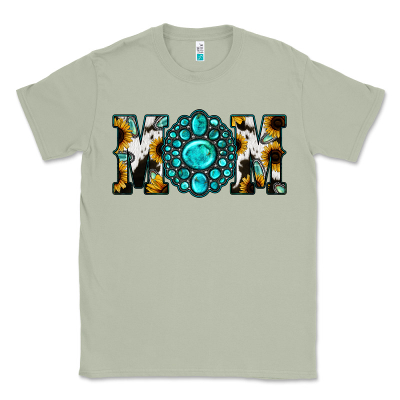Sunflower Cowhide Turquoise Gemstone Mom Classic Tee by Jasminsmagicworld | Teevron