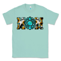 Seafoam Sunflower Cowhide Turquoise Gemstone Mom Classic Tee - Jasminsmagicworld