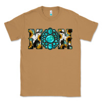 Toasted Coconut Sunflower Cowhide Turquoise Gemstone Mom Classic Tee - Jasminsmagicworld