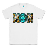 White Sunflower Cowhide Turquoise Gemstone Mom Classic Tee - Jasminsmagicworld