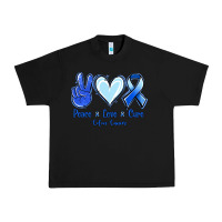 Black Peace Love Cure Colon Cancer Urban Heavy Tee - Jasminsmagicworld