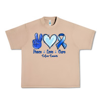 Burro Peace Love Cure Colon Cancer Urban Heavy Tee - Jasminsmagicworld