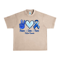 French Oak Peace Love Cure Colon Cancer Urban Heavy Tee - Jasminsmagicworld