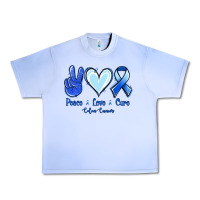 Grape Ice Peace Love Cure Colon Cancer Urban Heavy Tee - Jasminsmagicworld