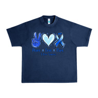 Peace Love Cure Colon Cancer Urban Heavy Tee | Teevron