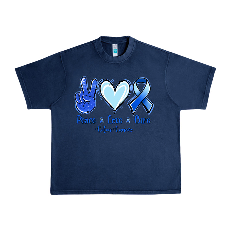 Peace Love Cure Colon Cancer Urban Heavy Tee by Jasminsmagicworld | Teevron