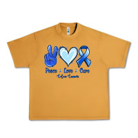 Peanut Butter Peace Love Cure Colon Cancer Urban Heavy Tee - Jasminsmagicworld